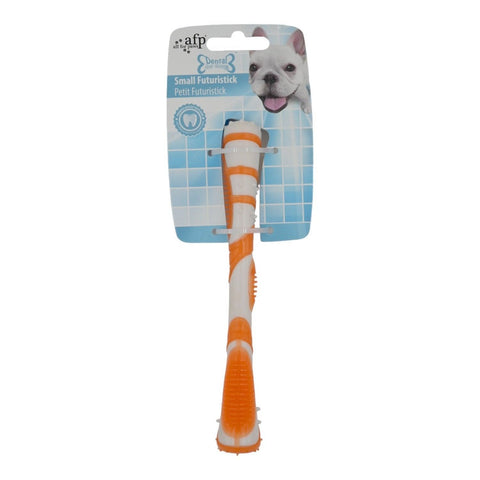 Dental Chews Futuristick diş temizleyici, turuncu beyaz küçük boy çiğneme çubuğu kartonunda