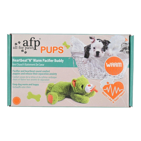 Pups Kalp Atışlı Peluş Emzikli Köpek Oyuncağı yeşil ayıcık modelinin kutusunun ön yüzü
