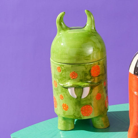 Bunico Monsters Boynuzlu Yeşil Kavanoz