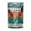 Dana gırtlak atıştırmalık, yeşil Baffs Naturals Beef Trachea Snacks paketinin ön yüzü