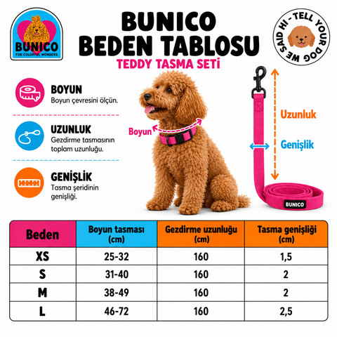 Bunico teddy tasma seti beden tablosu ve ölçüm rehberi