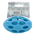 Delikli sesli top, mavi oval delikli Meta Ball top ve ambalaj kartının arka yüzü